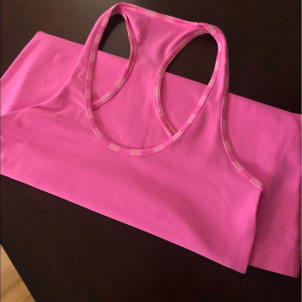 LULULEMON - adorable tank hot pink with striped